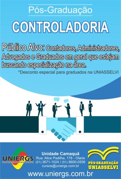 CURSO DE PÓS-GRADUAÇÃO EM CONTROLADORIA - UNIDADE CAMAQUÃ - INSCRIÇÕES ABERTAS!